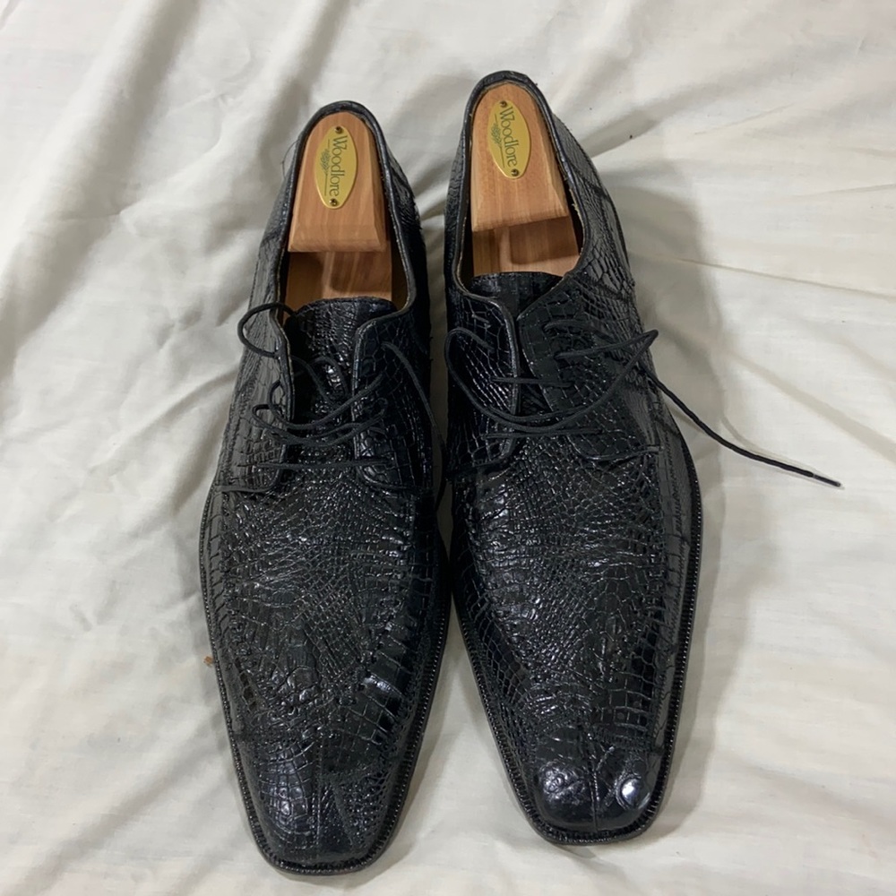 Black Belvedere Crocodile Dress Shoe